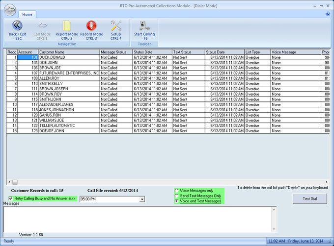 Dialing mode screenshot