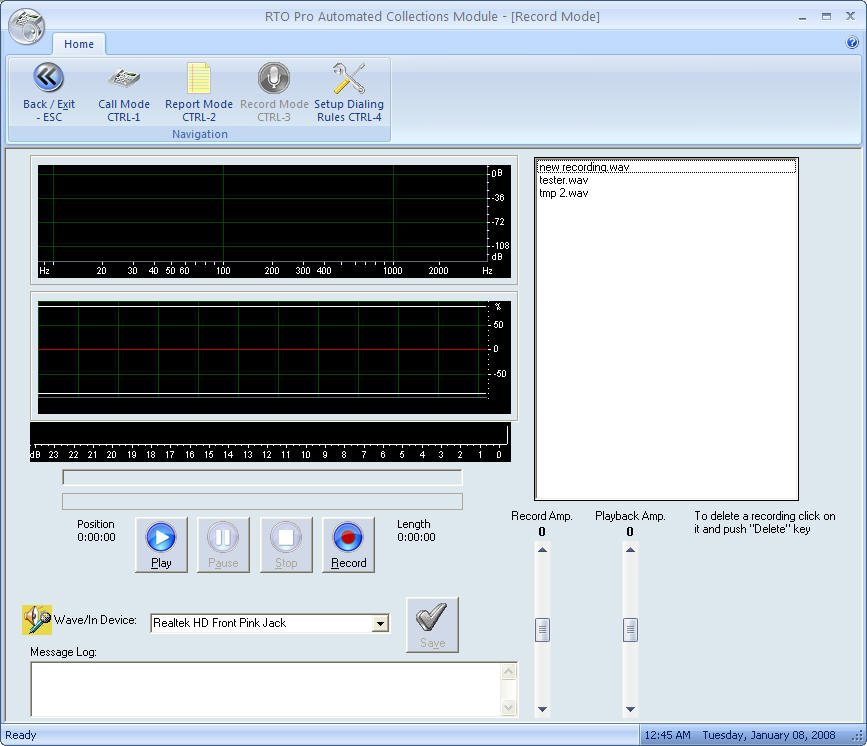Recording mode screenshot