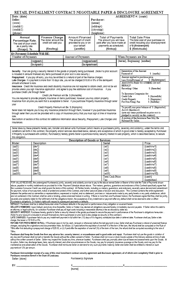 Sample Installment Loan Agreement